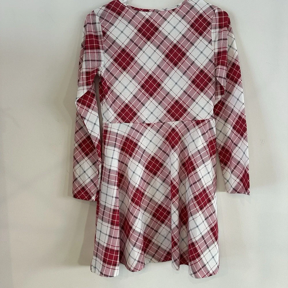 New Girls Red White Plaid Fit Flare Dress XL 14 Children's‎ Place Christmas